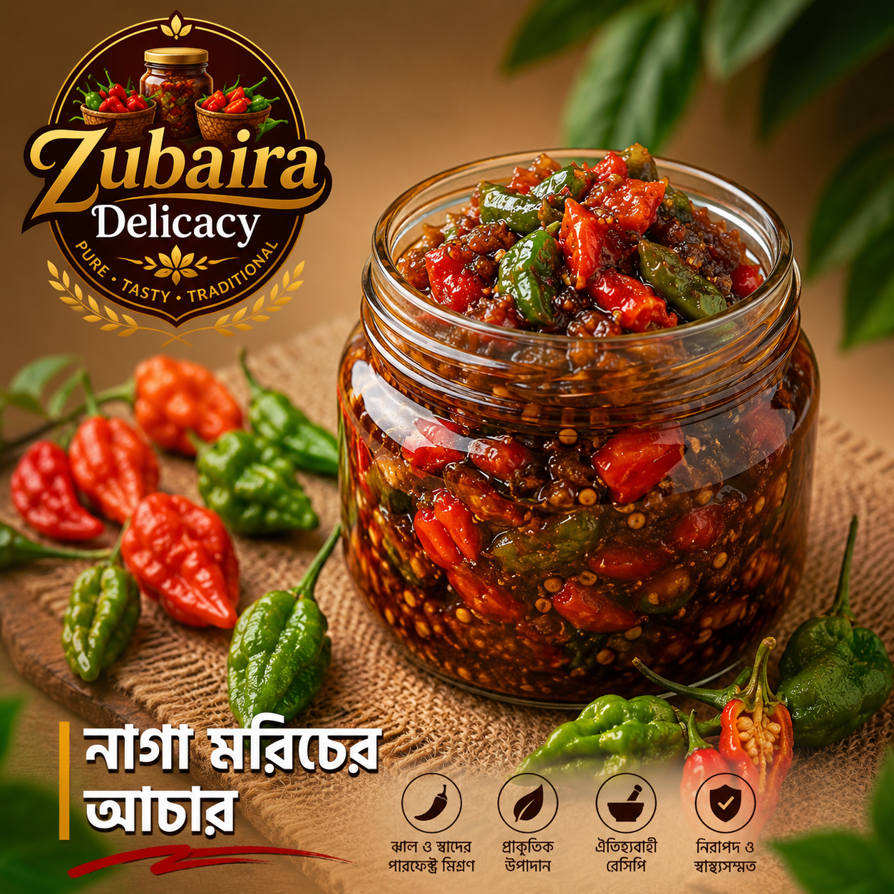 নাগা মরিচের আচার ২৫০ গ্রাম